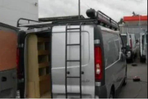 van ladders mounted on rear doors