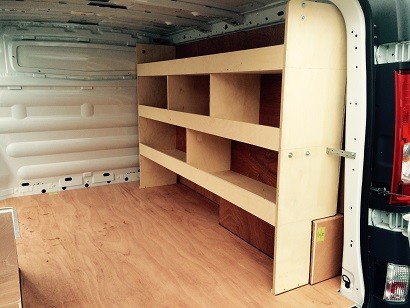 shelving for vans mounted in interior