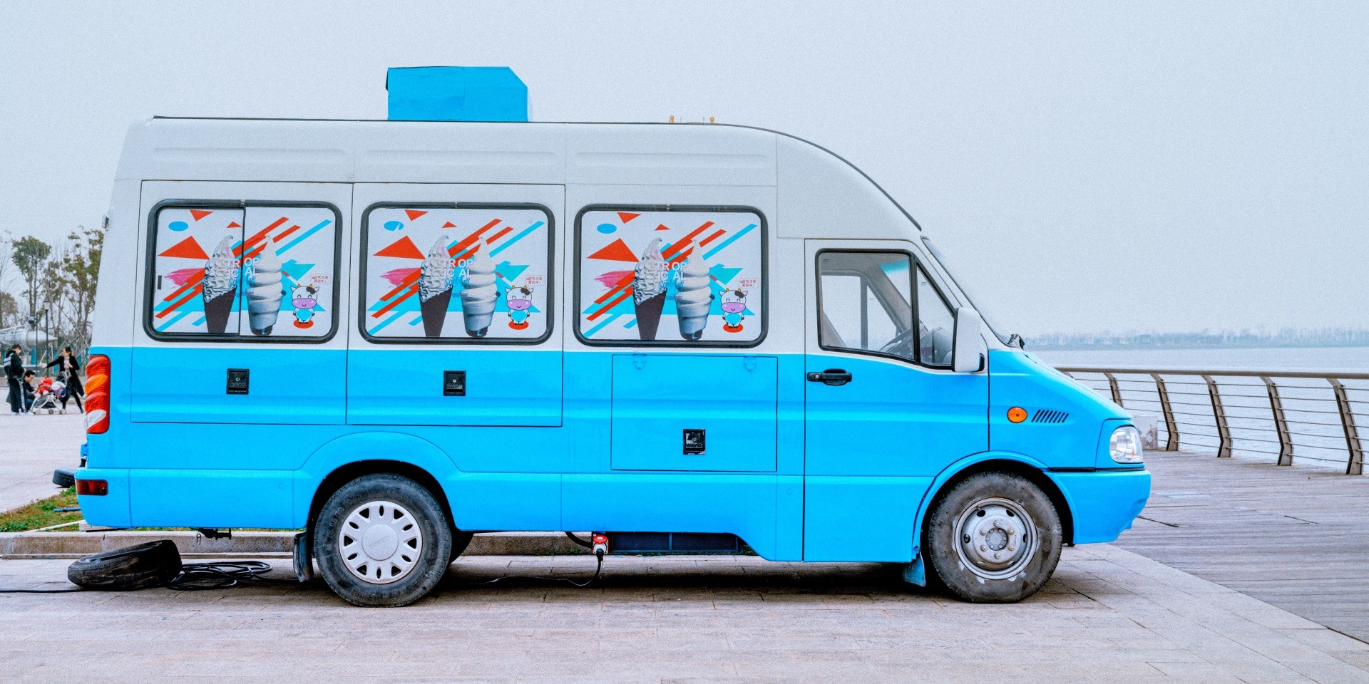 blue ice cream van