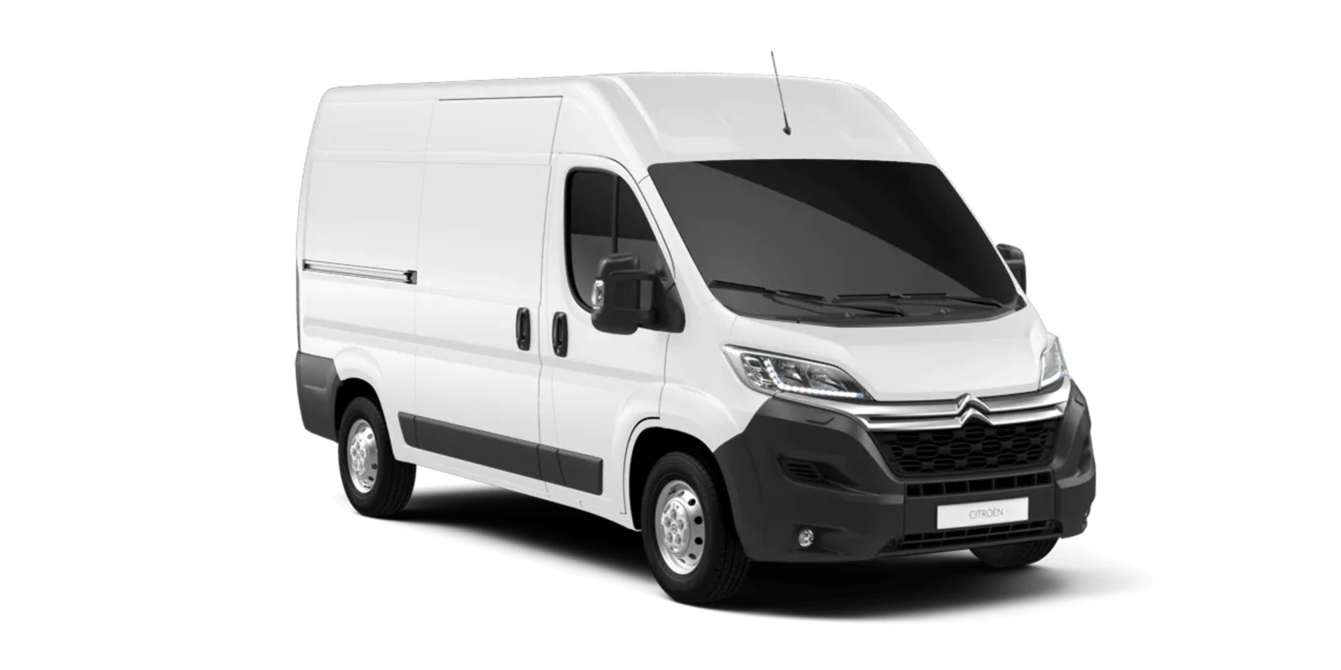 white citroen relay front angle view