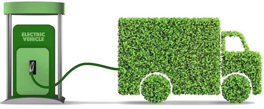 electric vehicle charging station and green van