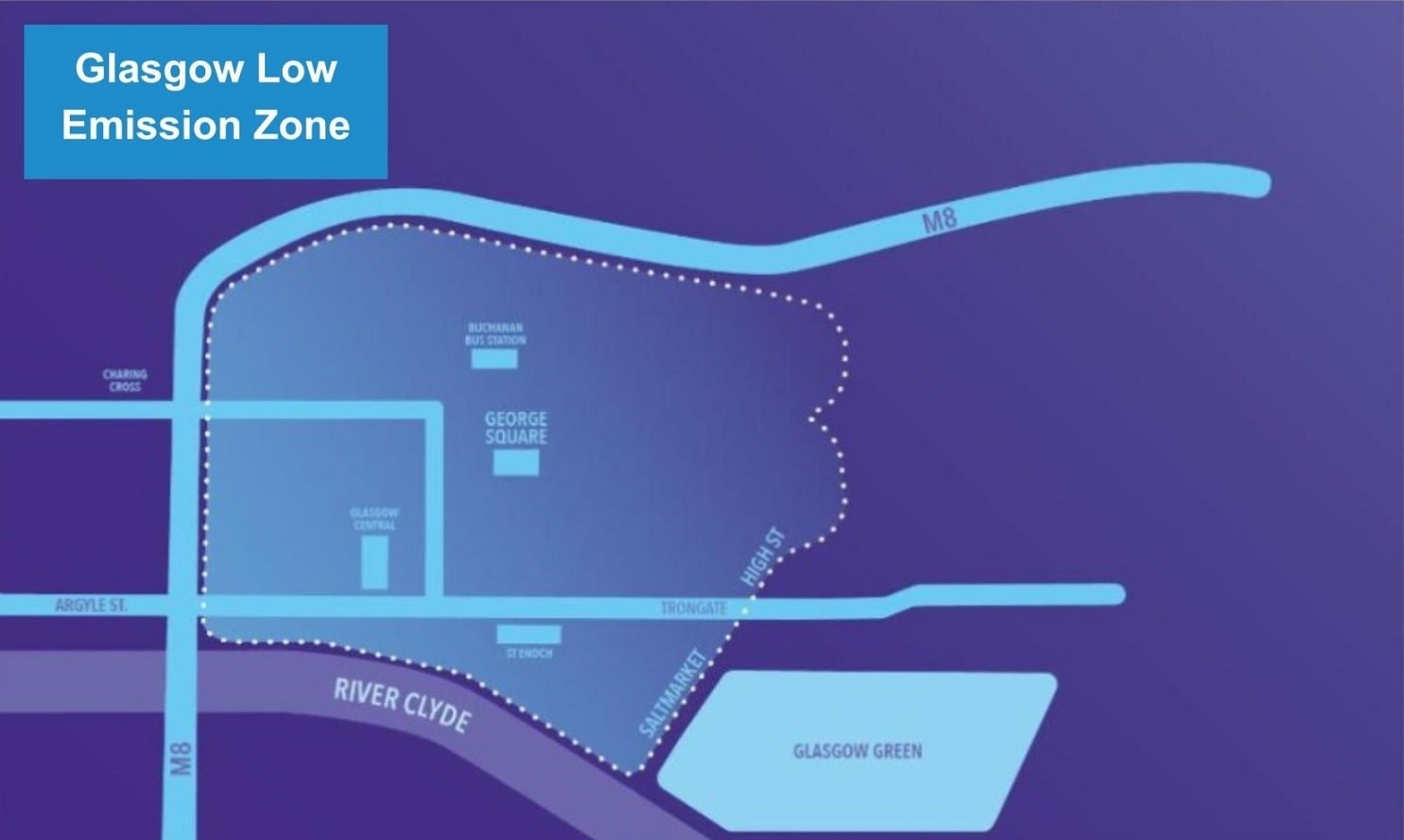 lez glasgow - low emission zone map